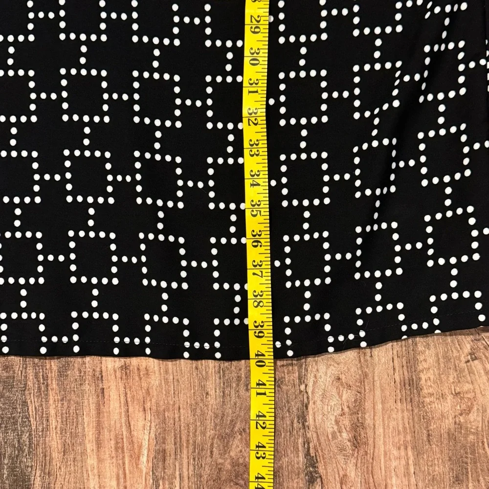 Merona Black and White Dot-Grid Shift Midi Dress - Picture 6 of 8